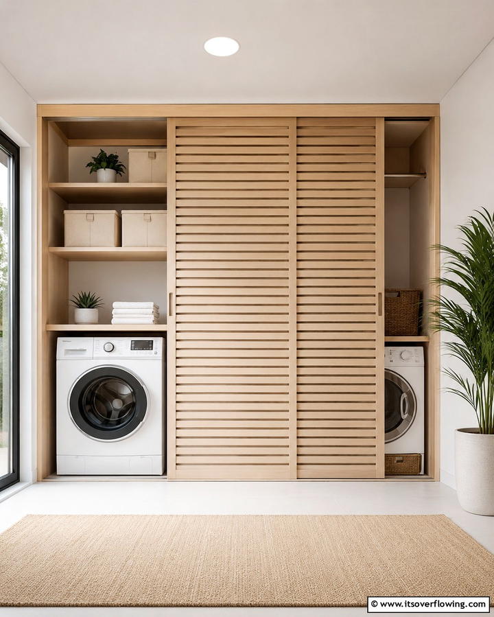Sliding Door Cabinets for Easy Access - 25 Laundry Room Cabinet Ideas for Organization