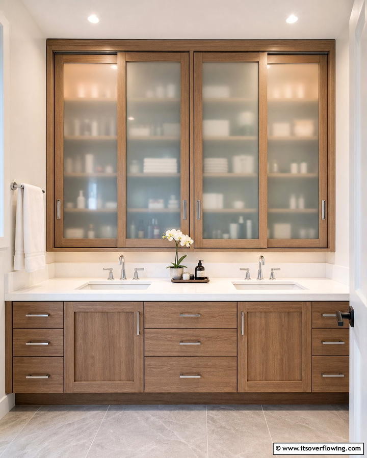 Sliding Door Cabinets for Tight Areas - 25 Bathroom Cabinet Ideas for Organized Spaces