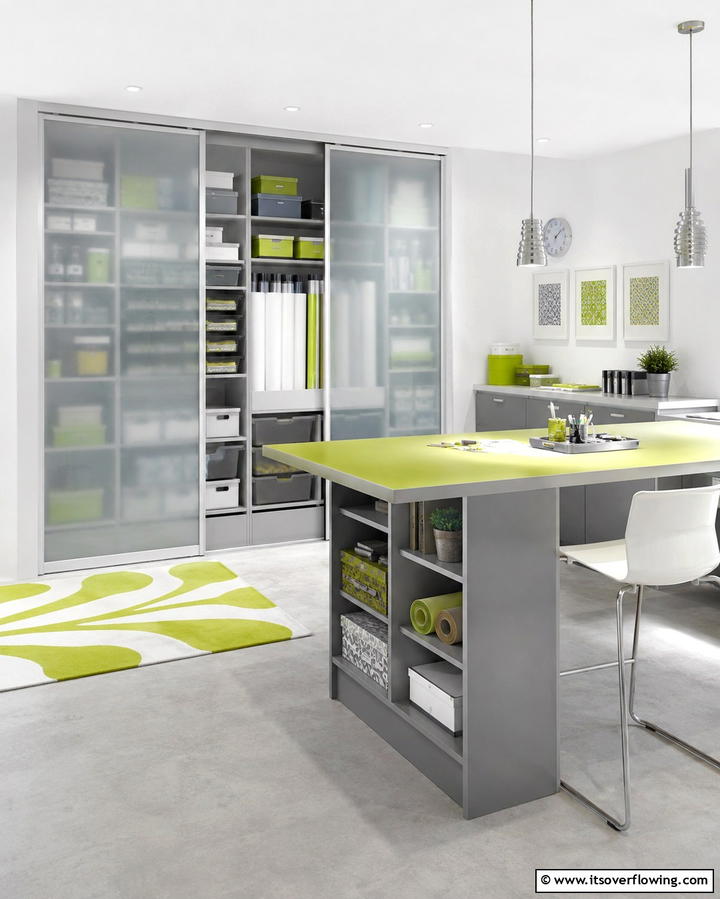 Sliding Door Cabinets - 25 Sewing Room Ideas for Crafters and Hobbyists