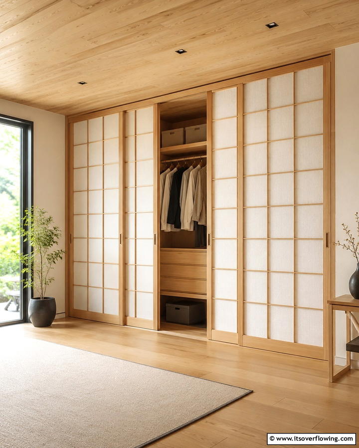 Sliding Door Closets - 25 Japanese Bedroom Design Ideas for Minimalism
