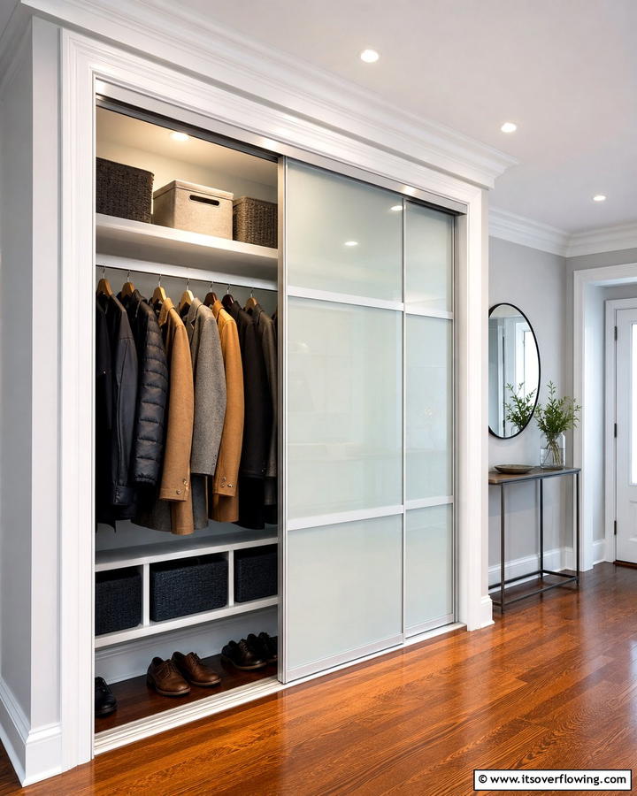 Sliding Door Coat Closet - 20 Coat Closet Ideas for Organized Entryways
