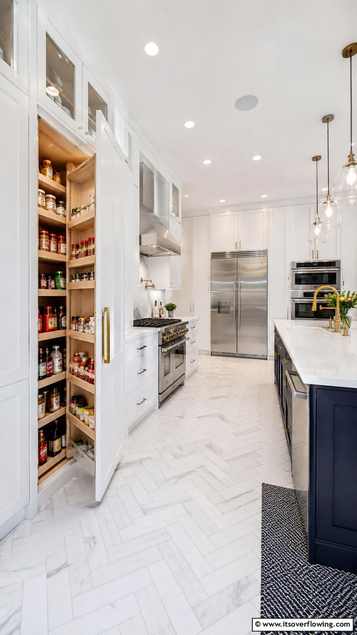 Sliding Door Corner Pantry - 30 Corner Pantry Ideas to Maximize Kitchen Storage