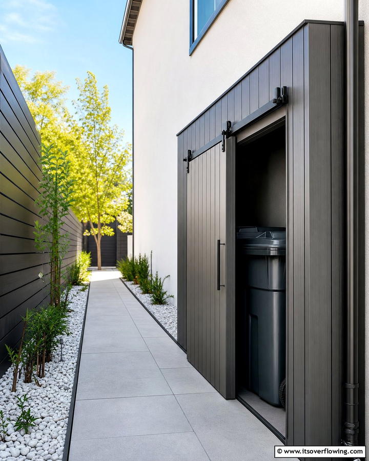 Sliding Door ShedOne - 25 Garbage Can Storage Ideas for Neat Spaces