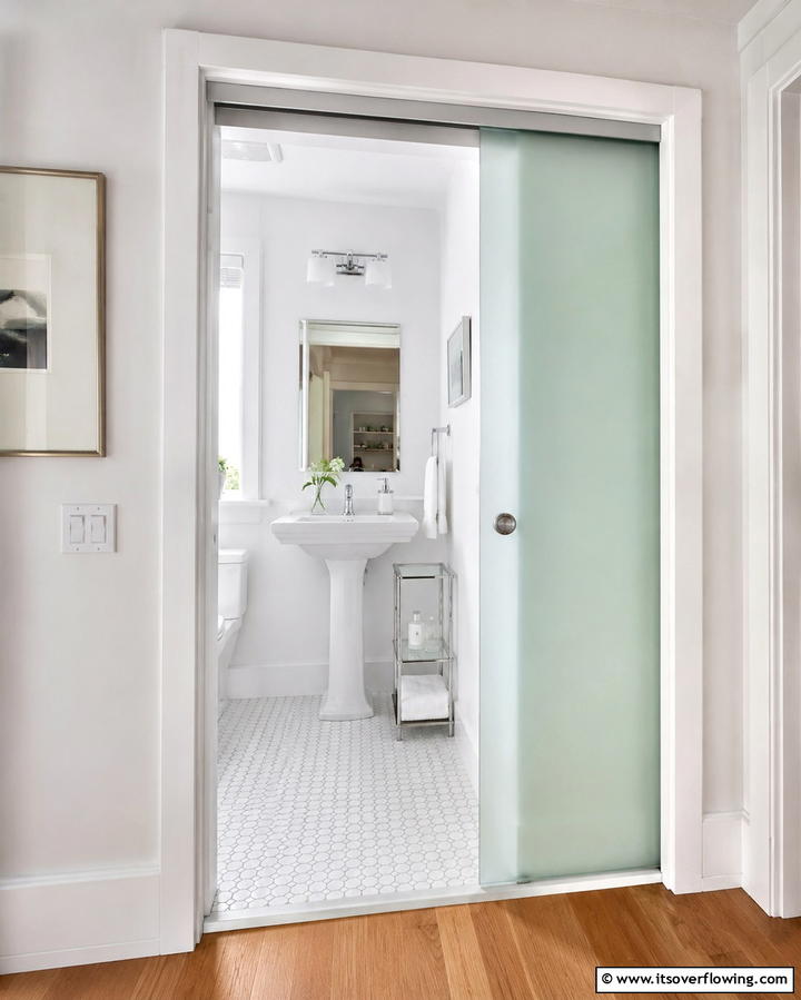 Sliding Door Solution - 25 Hall Bathroom Ideas for Small and Functional Spaces