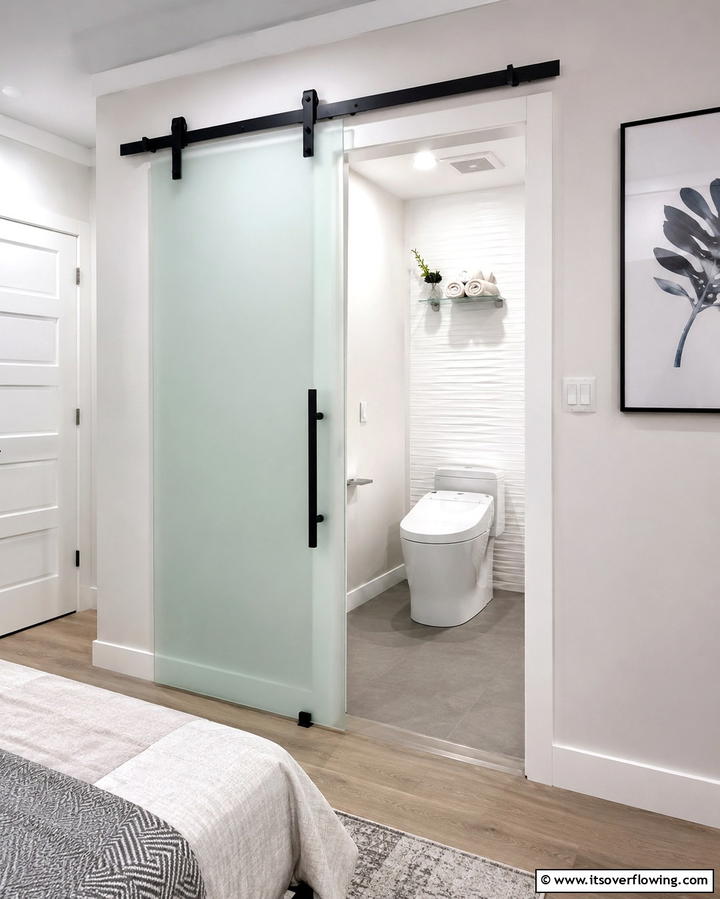 Sliding Door Solution - 25 Small Ensuite Design Ideas for Compact Bathrooms