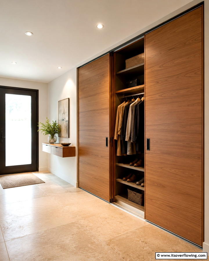 Sliding Door Solution - 25 Entryway Closet Ideas to Maximize Storage and Style