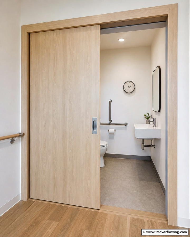 Sliding Door for Accessibility - 25 Small Powder Room Ideas for Stylish Spaces
