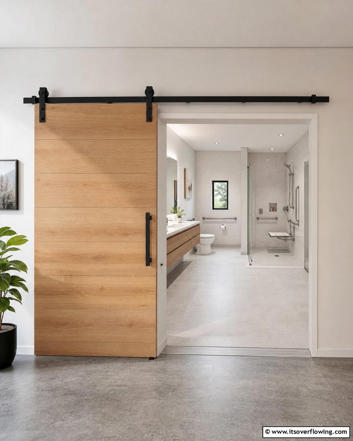Sliding Doors for Ease of Use - 20 Handicap Bathroom Ideas for Accessibility