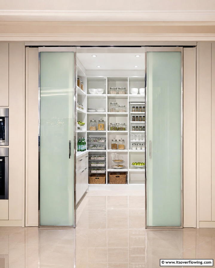 Sliding Doors for Hidden Access - 25 Open Pantry Ideas to Organize Your Kitchen