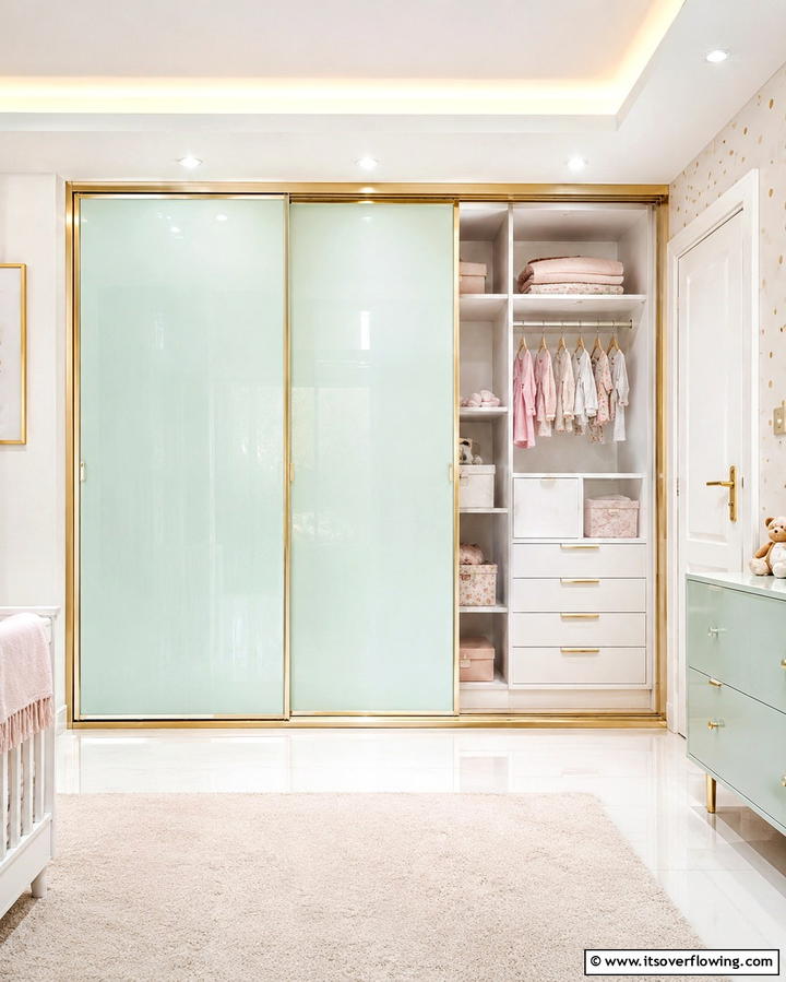 Sliding Doors for Space Efficiency - 25 Nursery Closet Ideas for Organized Baby Spaces