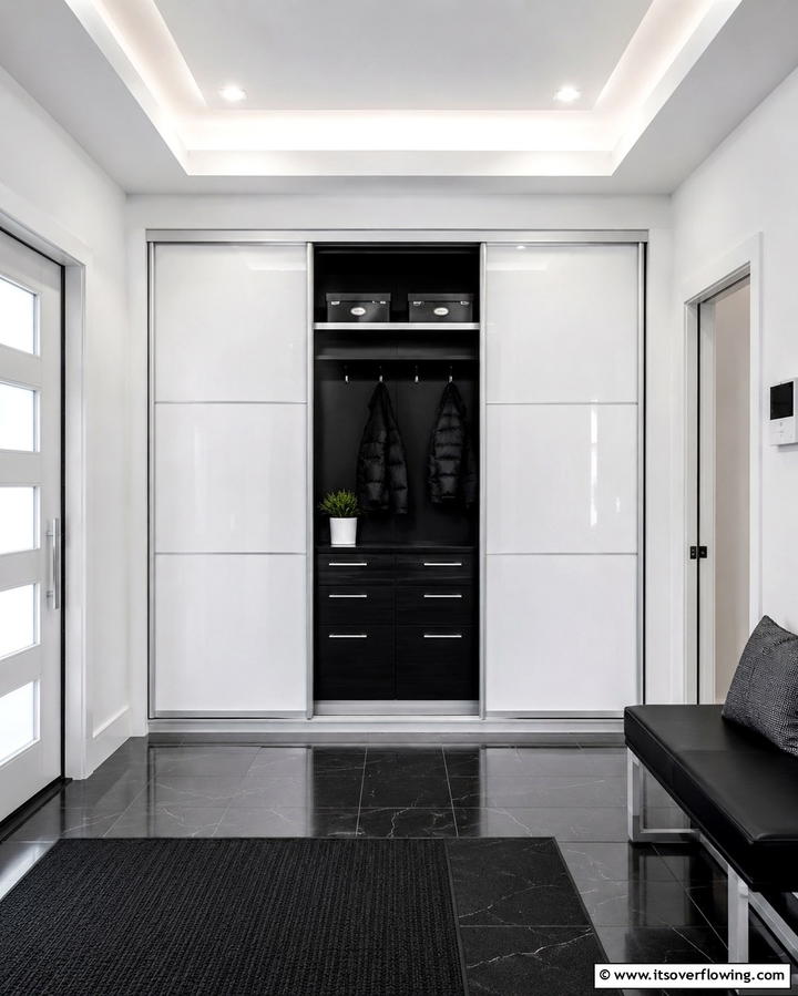 Sliding Doors for a Sleek Mudroom - 25 Small Mudroom Ideas to Organize Your Entryway