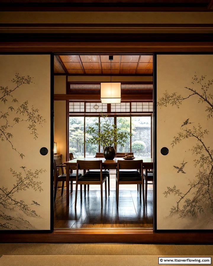 Sliding Fusuma Doors - 25 Japanese Dining Room Ideas for a Zen-Inspired Space