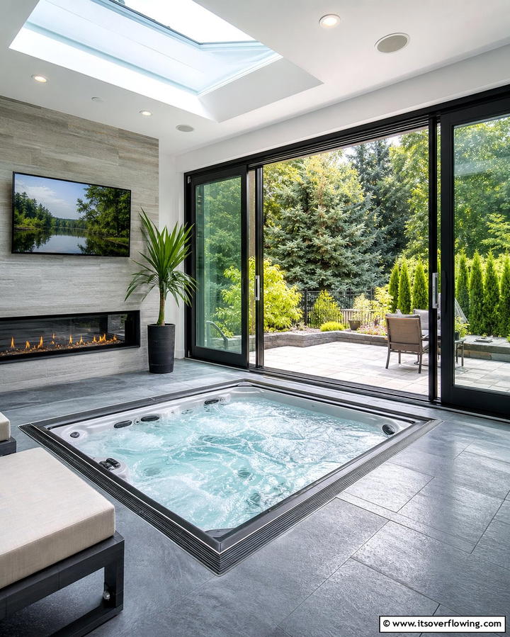 Sliding Glass Doors Enclosure - 25 Hot Tub Enclosure Ideas for Year-Round Relaxation
