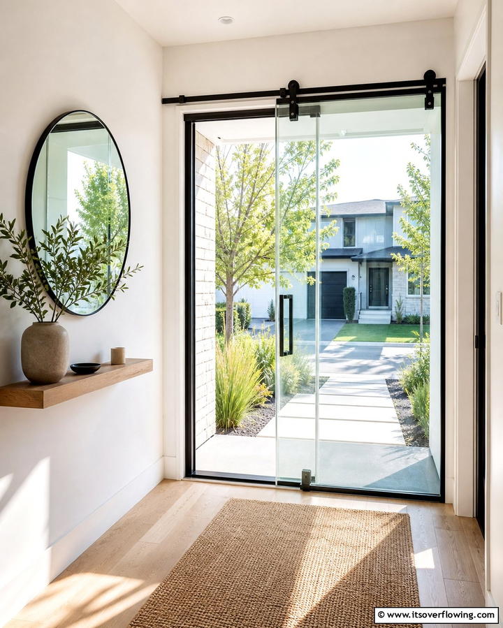 Sliding Glass Front Doors for Space Efficiency - 25 Glass Front Doors Ideas to Brighten Your Entryway