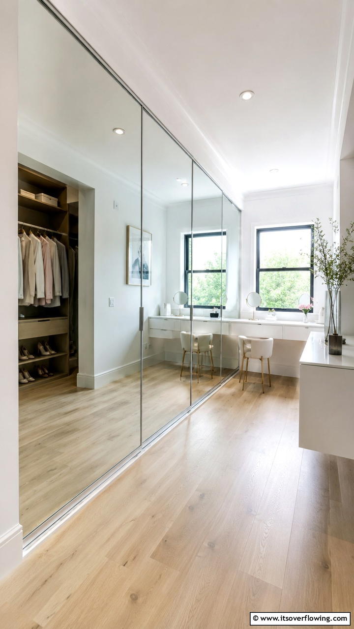 Sliding Mirror Doors - 30 Dressing Room Ideas for Organized Luxury