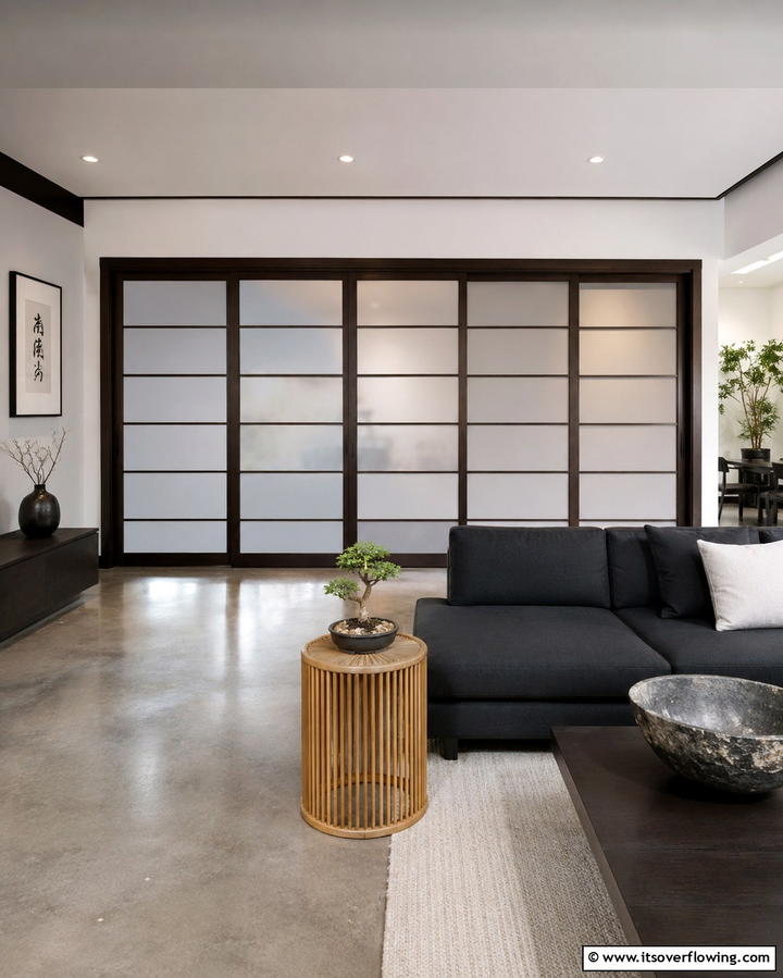Sliding Panel Doors - 25 Asian Living Room Ideas for a Zen Atmosphere