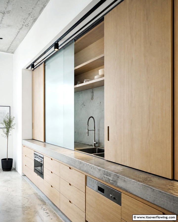Sliding Panels to Conceal Mess - 25 Practical Dirty Kitchen Ideas for Efficient Cooking Spaces