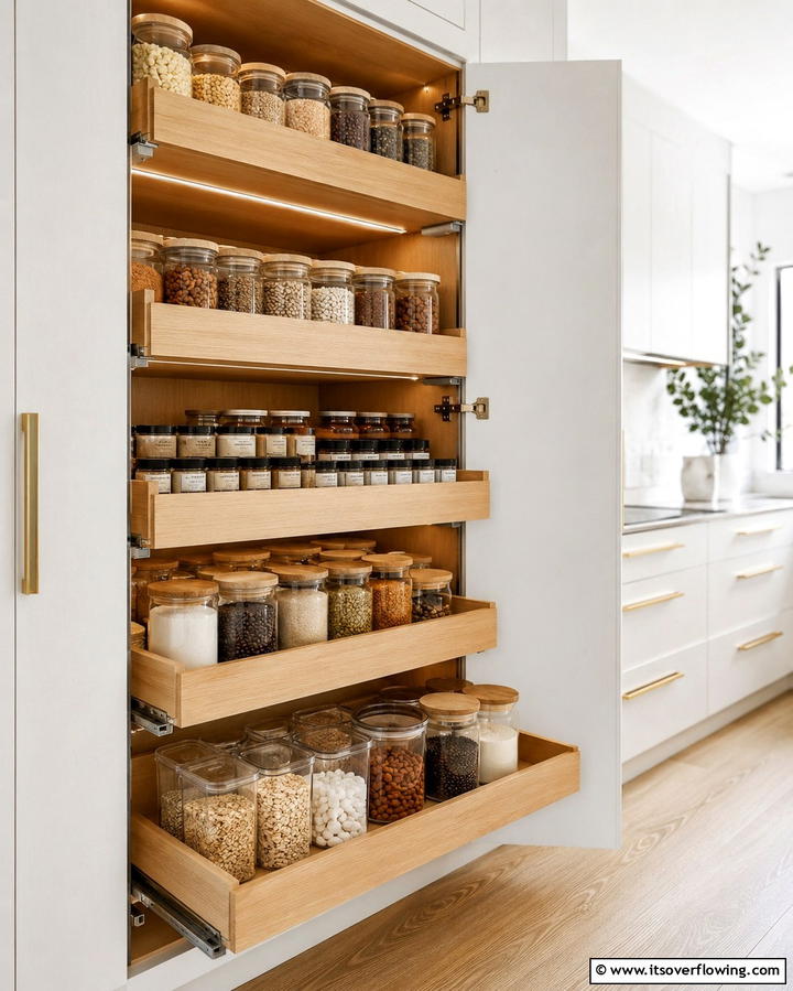 Sliding Pantry Drawers for Easy Access - 25 Small Pantry Ideas to Maximize Your Storage Space