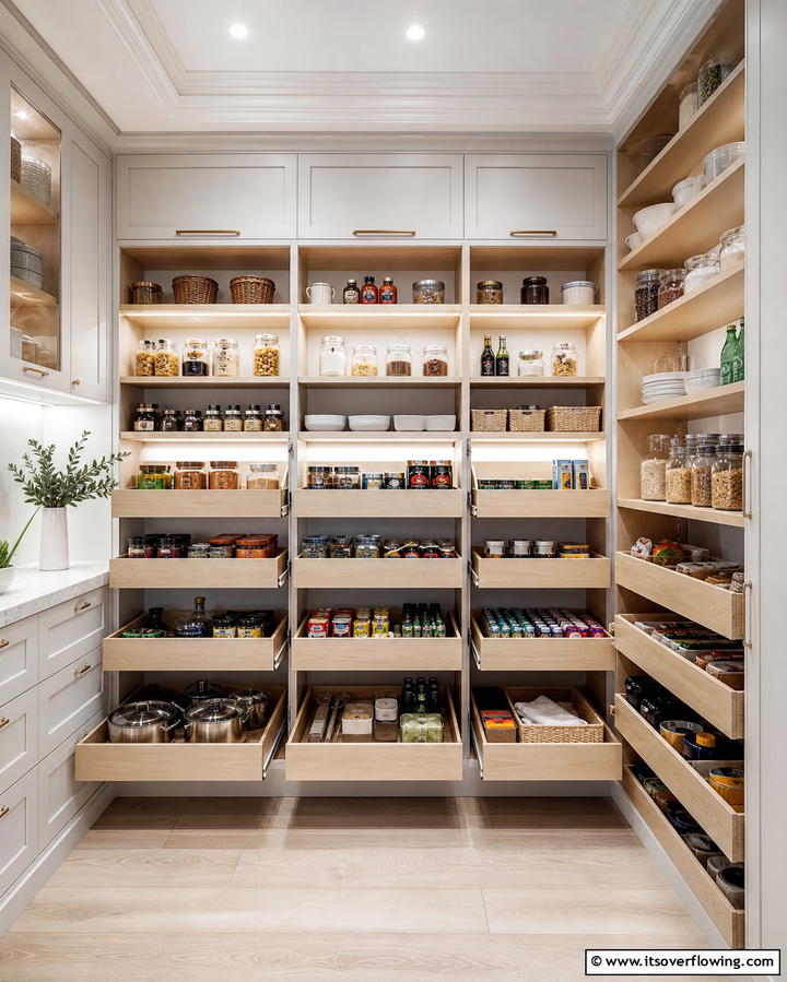 Sliding Pantry Drawers - 21 Kitchen Pantry Ideas to Streamline Food Storage