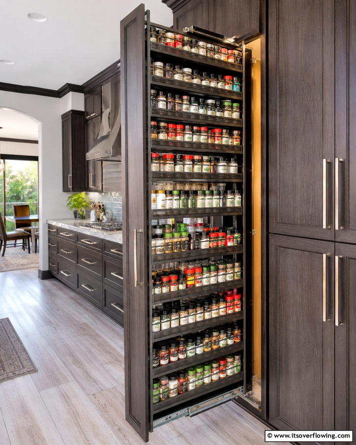 Sliding Pantry Spice Rack - 25 Spice Rack Ideas to Organize Your Kitchen