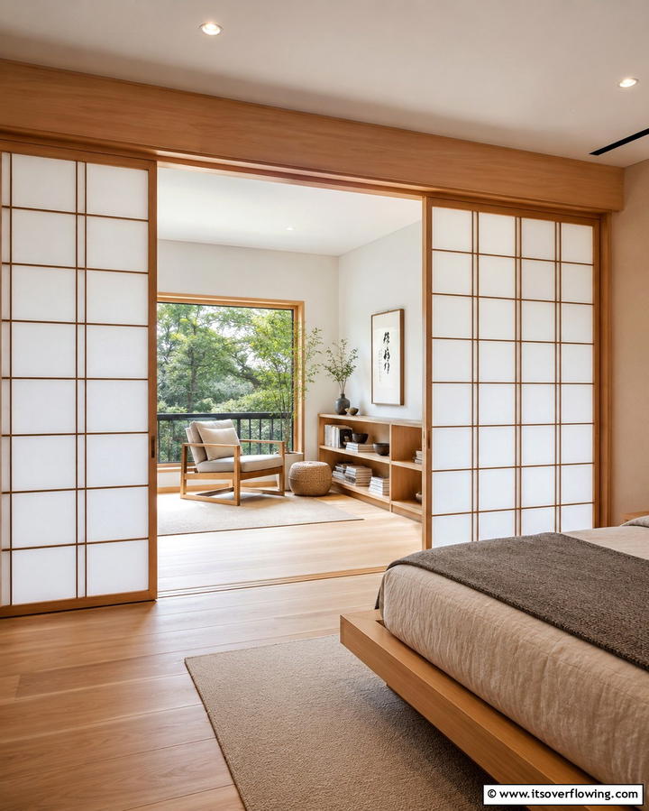 Sliding Shoji Screens for Flexible Spaces - 25 Japanese Bedroom Design Ideas for Minimalism