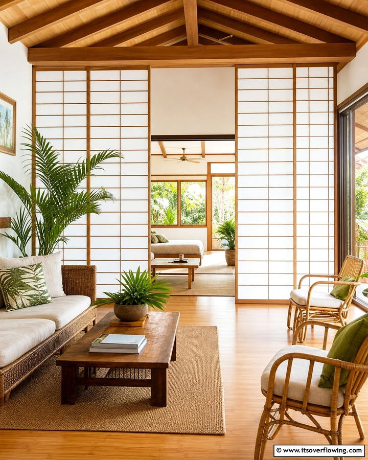 Sliding Shoji Screens - 20 Hawaiian Interior Design Ideas for a Tropical Vibe