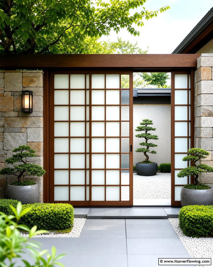 Sliding Shoji Style Gate - 20 Japanese Garden Gate Design Ideas for a Zen Space