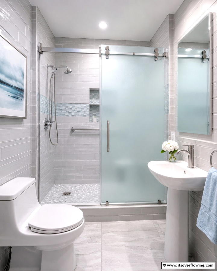 Sliding Shower Doors for Accessibility - 25 Small Bathroom Walk-in Shower Ideas for Compact Spaces