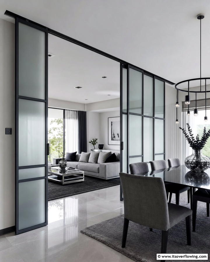 Sliding or Folding Dividers - 25 Living Room Dining Room Combo Ideas for Open Spaces