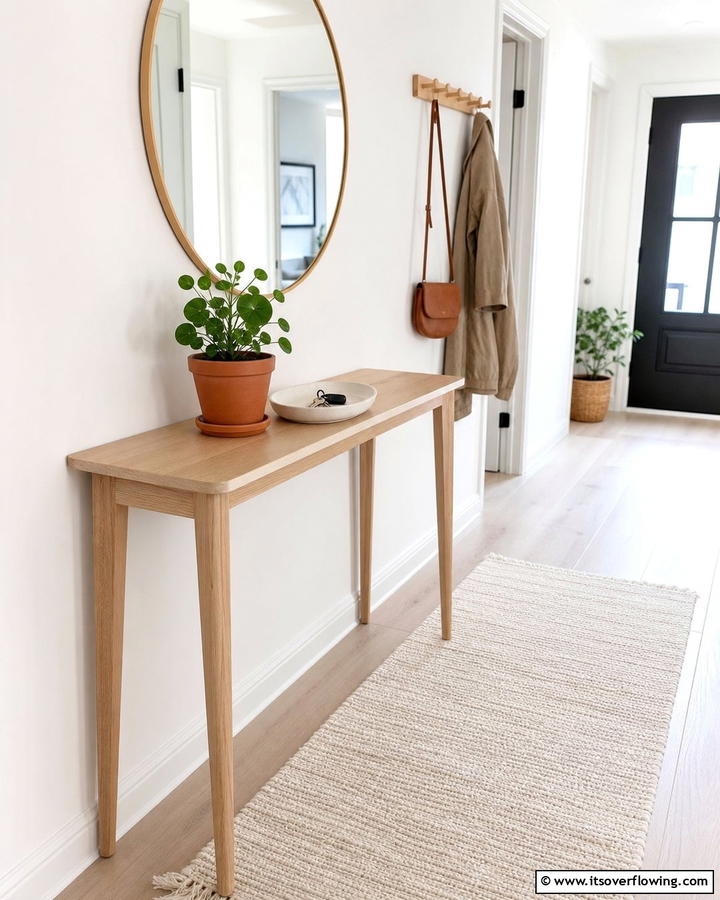 Slim Console Tables - 20 Scandinavian Entryway Ideas for a Minimalist Look