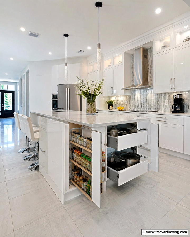 Slim Storage Kitchen Islands - 25 Small Kitchen Island Ideas for Compact Spaces