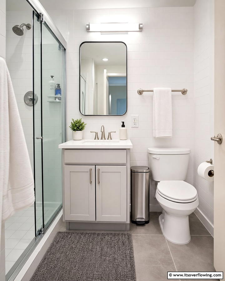 Slim Trash Cans - 25 Dorm Bathroom Ideas to Maximize Space and Style
