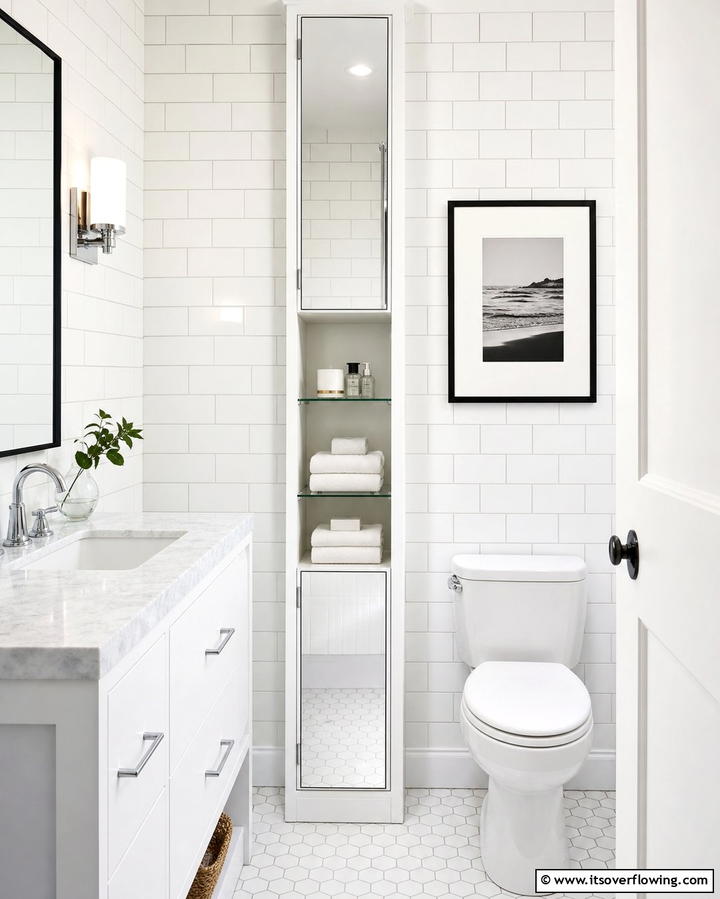 Slim Vertical Cabinets for Tight Spaces - 25 Bathroom Cabinet Ideas for Organized Spaces