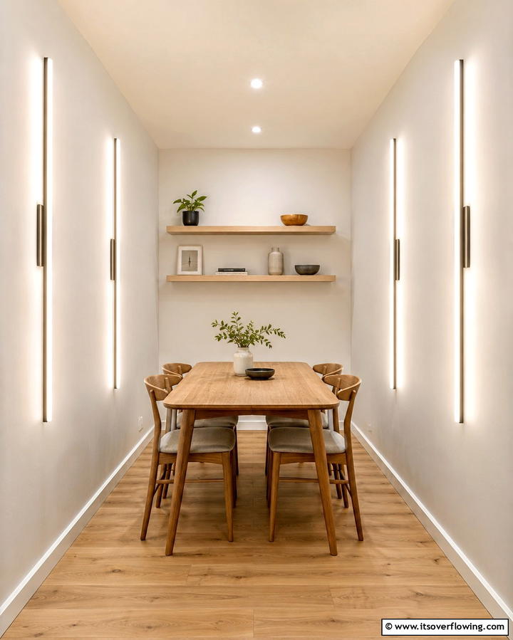 Slimline Wall Illumination - 30 Small Dining Room Lighting Ideas for Cozy Ambiance