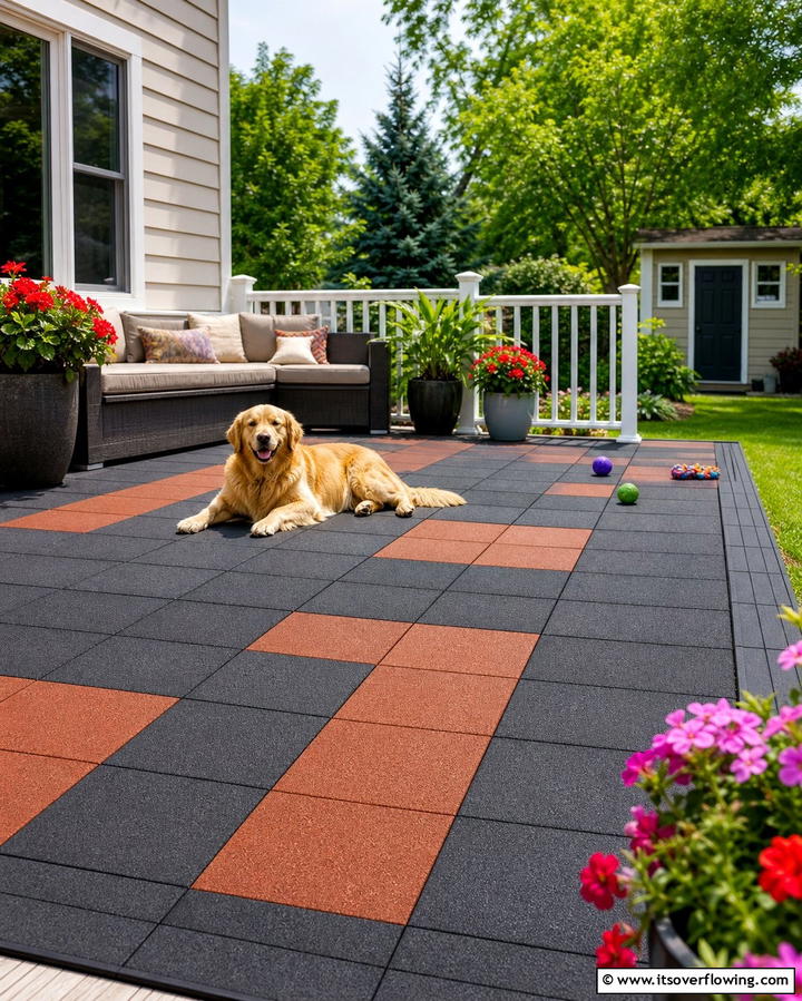 Slip Resistant Rubber Tiles - 25 Deck Flooring Ideas for a Beautiful Outdoor Space