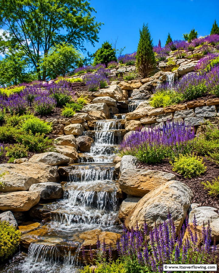 Sloped Garden Waterfall - 25 Pondless Waterfall Design Ideas for a Serene Backyard