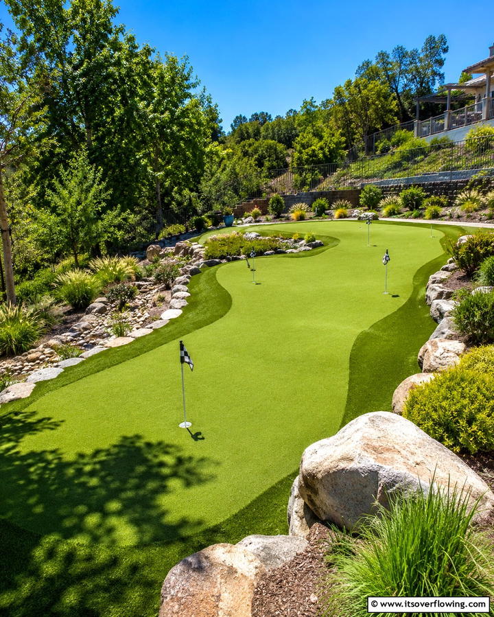 Sloped Putting Green for Realistic Practice - 25 Backyard Putting Green Ideas for Golf Enthusiasts