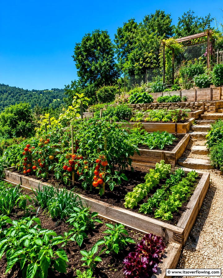 Sloped Vegetable Garden Beds - 25 Down Sloped Backyard Ideas for a Unique Outdoor Space