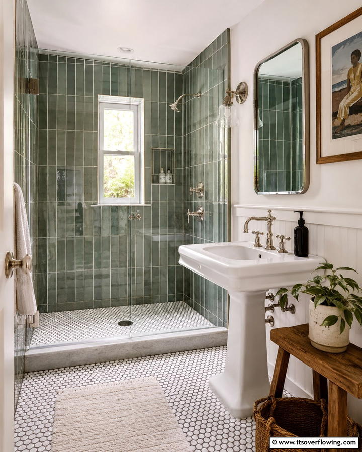 Small Penny Tiles - 30 Shower Floor Tile Ideas for Slip-Resistant Style