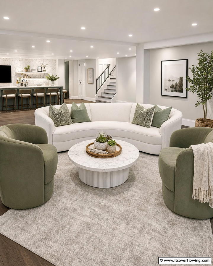 Small Round Coffee Table - 30 Basement Furniture Ideas for Functional Living Spaces