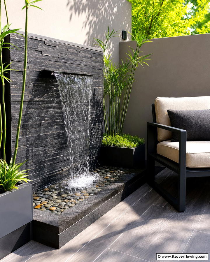 Small Water Feature - 25 Small Deck Ideas to Maximize Your Outdoor Living Space
