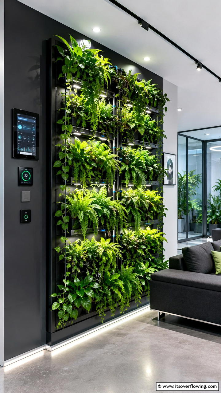 Smart Automated Green Wall - 30 Indoor Plant Wall Ideas to Transform Blank Spaces