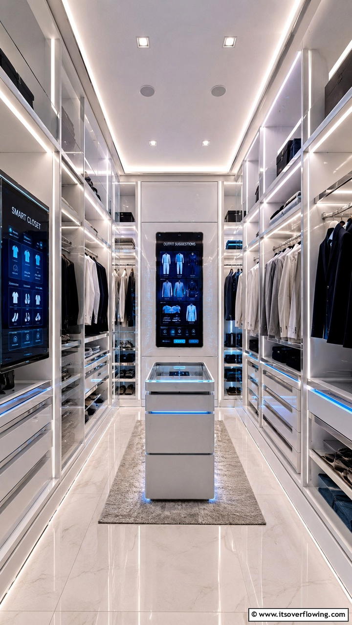 Smart Closet Technology - 21 Functional Walk-In Closet Ideas for Organized Spaces