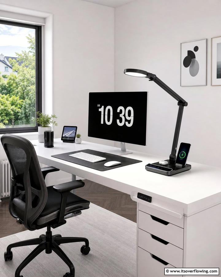 Smart Desk Lamp with Charging - 30 Desk Decor Ideas to Elevate Your Home Office