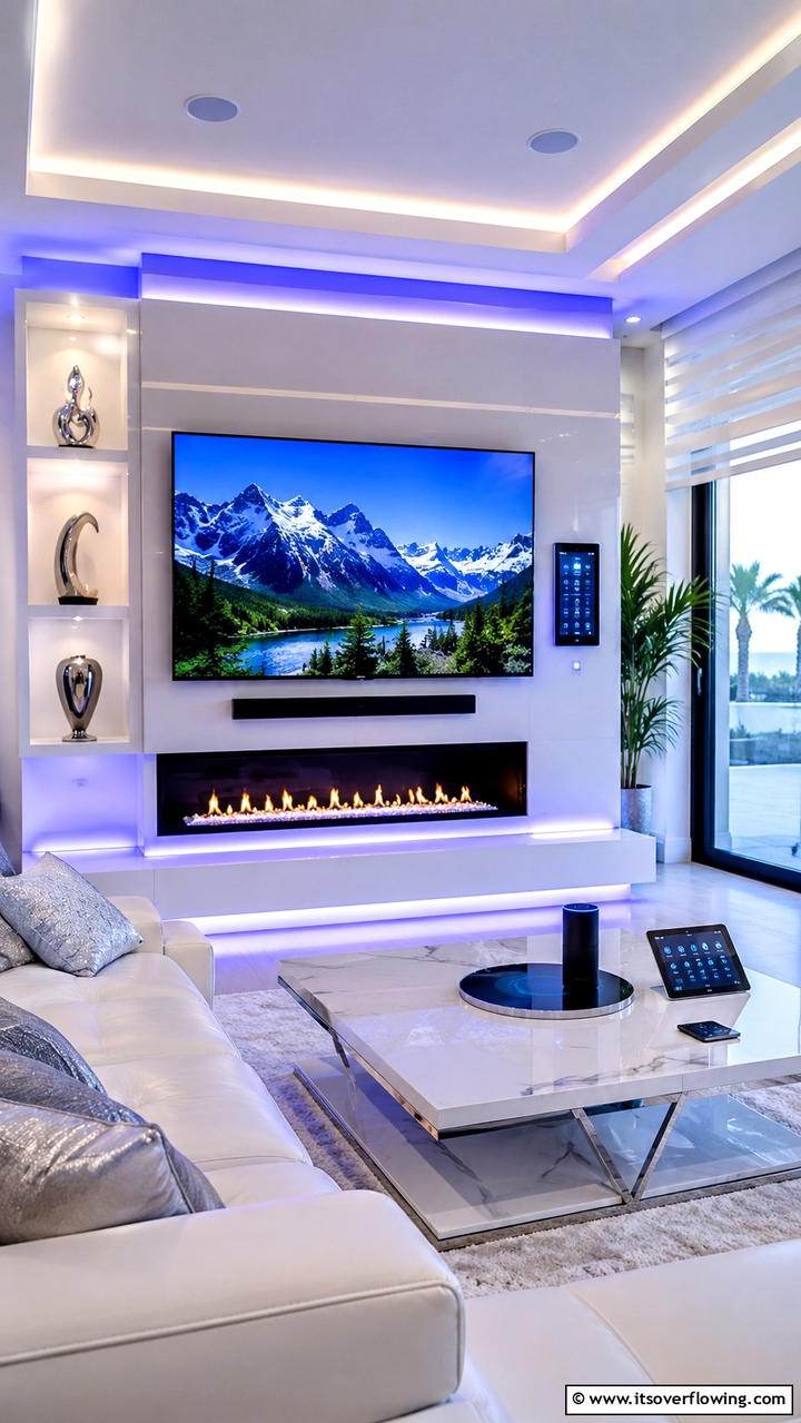 Smart Home Centerpiece - 21 Stylish TV Over Fireplace Ideas for Modern Living Rooms
