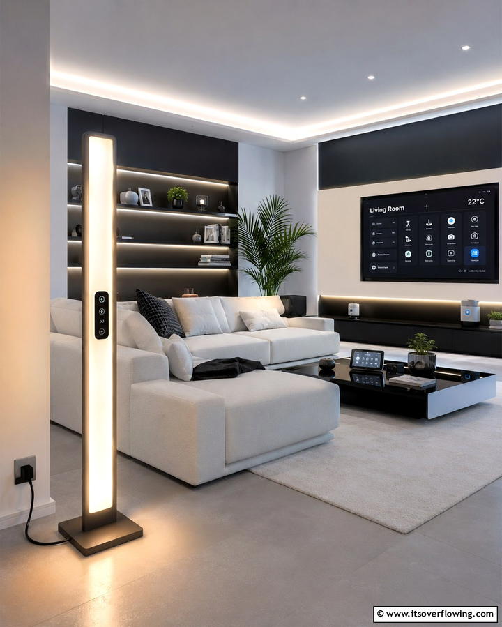 Smart Home Compatible Floor Lamp - 30 Living Room Floor Lamp Ideas- Stylish Lighting Solutions