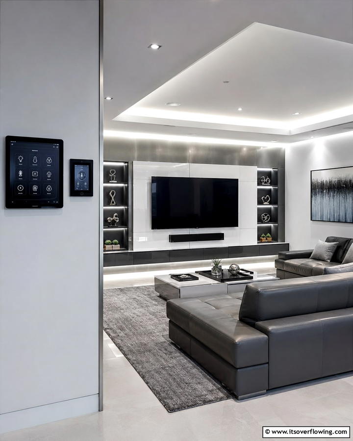 Smart Home Integration - 30 Media Room Ideas for Ultimate Living Room Entertainment
