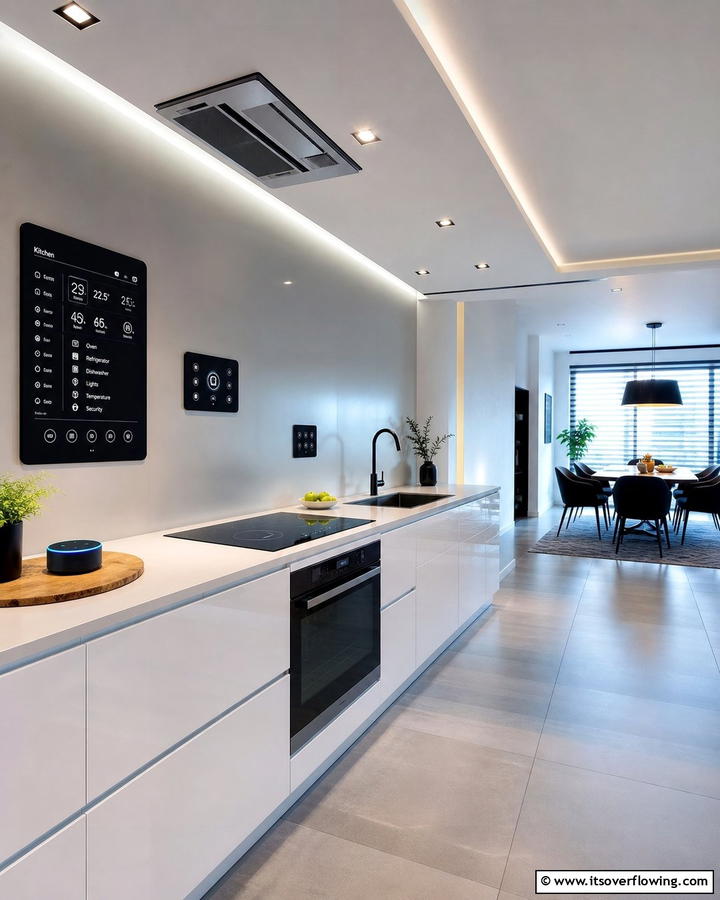 Smart Home Integration - 30 Kitchens Without Upper Cabinets for Open Concepts