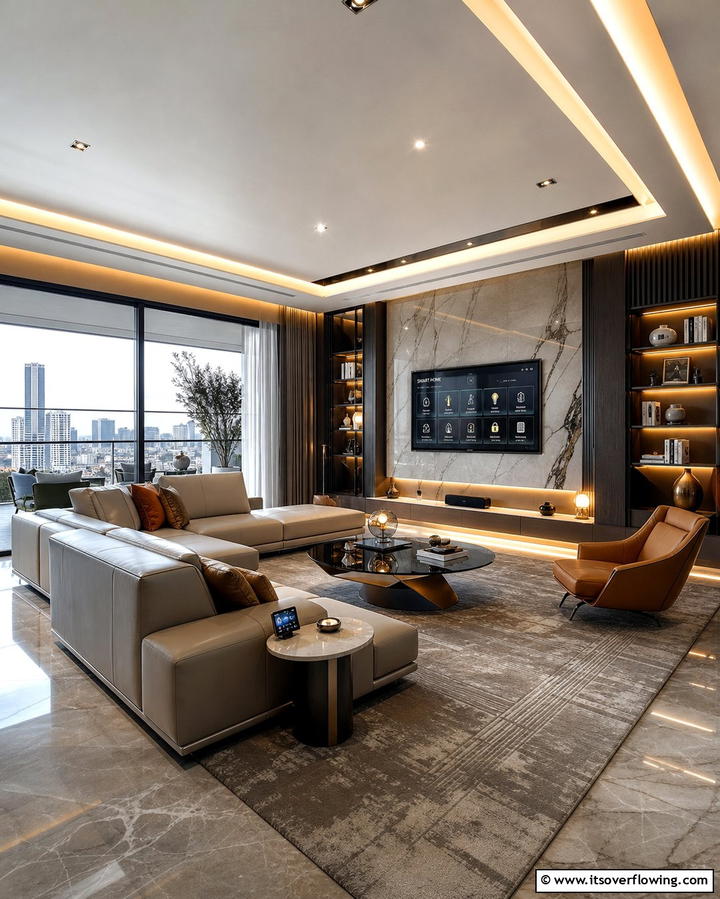 Smart Home Integration for Modern Luxury - 25 Luxury Living Room Ideas for a Sophisticated Look