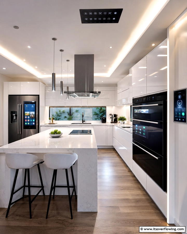 Smart Kitchen Technology - 20 Townhouse Kitchen Ideas for Small Spaces
